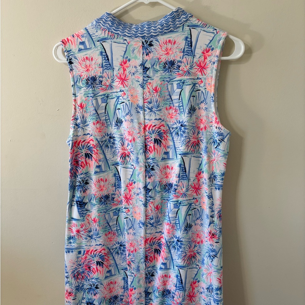Lilly Pulitzer Larsen Shift Dress Sea to Shining Sea Engineered Shift Dress Sz M - Picture 11 of 12